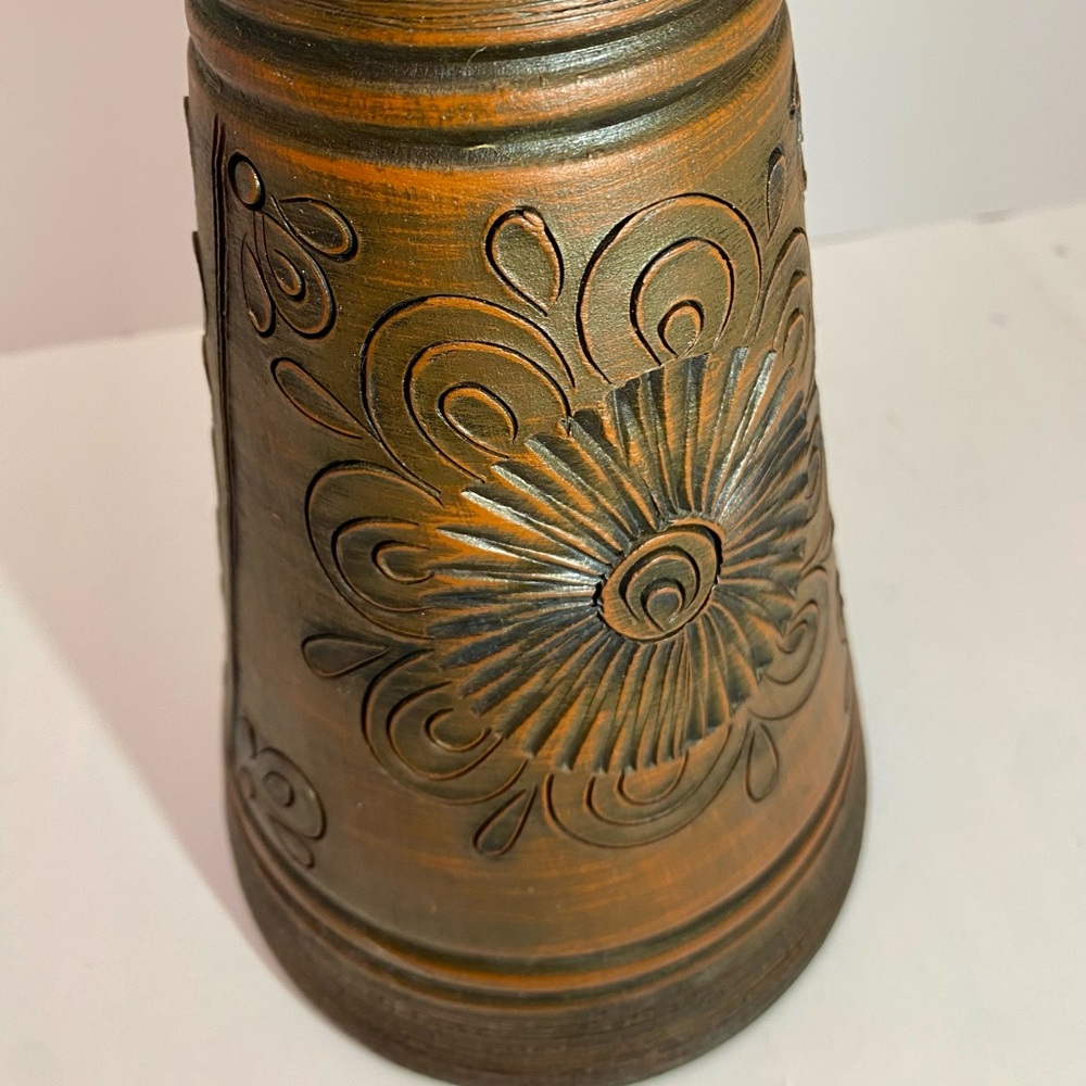 VTG HANDARBEIT GERMAN REDWARE POTTERY WATER PICHER - Picture 5 of 6